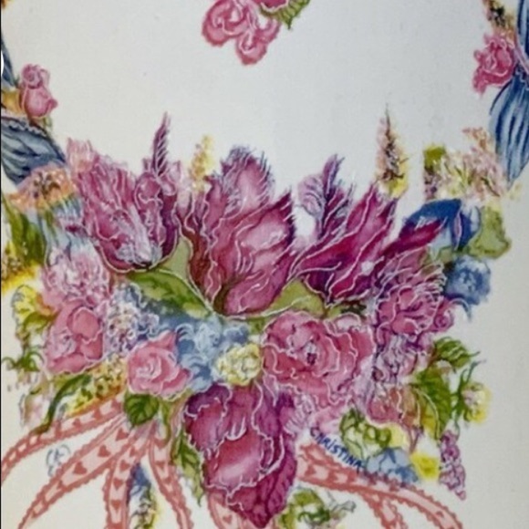 Vintage 1988 heavy floral potpourri press vintage mug cup - Picture 2 of 4